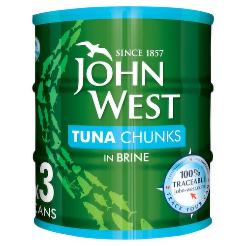 John West Tuna Chunks in Brine 3 x 145g