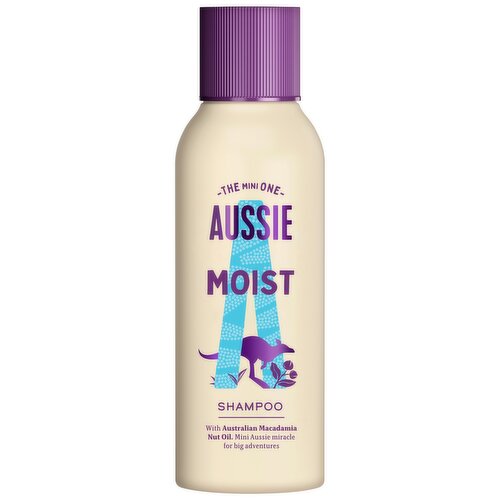 Aussie Miracle Moist Shampoo - Moisture-Quenching For Dry, Damaged Hair, 90ml