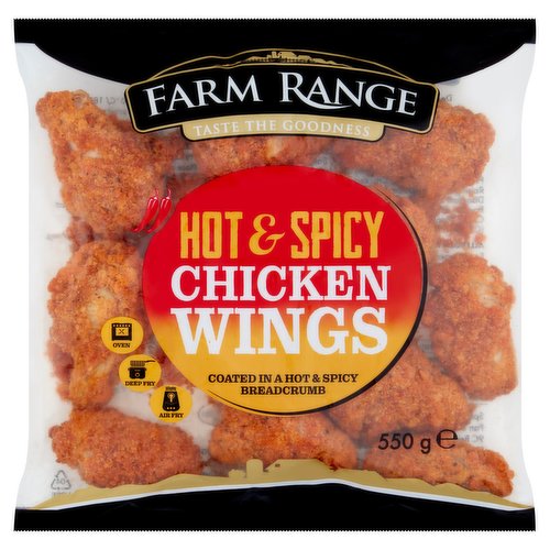 Farm Range Hot & Spicy Chicken Wings 550g