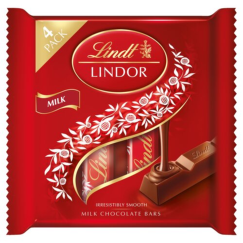 Lindt Lindor Milk Chocolate Bars Multipack 4 x 25g
