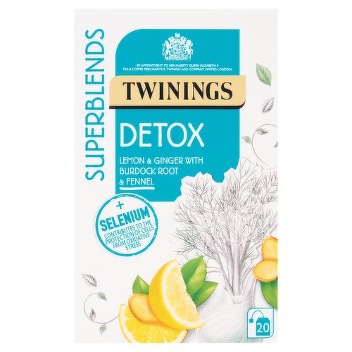 Twinings 20 Superblends Detox Lemon & Ginger with Burdock Root & Fennel 40g