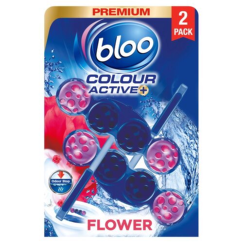 Bloo Colour Active+ Flowers Rim Blocks 2 x 50g