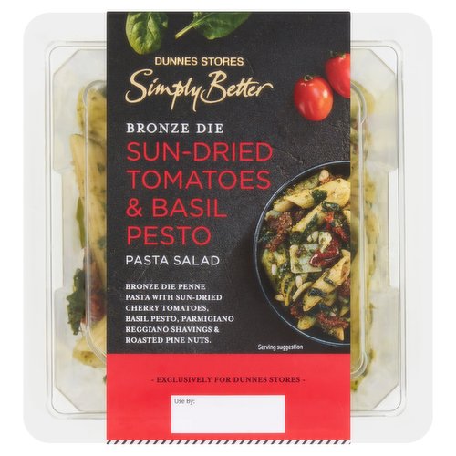 Dunnes Stores Simply Better Bronze Die Sun-Dried Tomatoes & Basil Pesto Pasta Salad 270g
