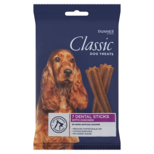 Dunnes Stores Classic Dog Treats 7 Dental Sticks with Chicken 180g