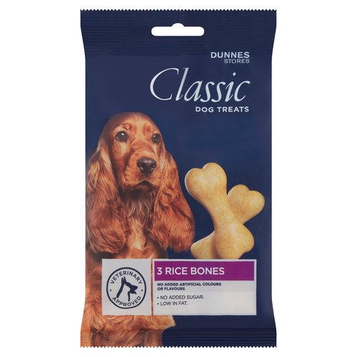 Dunnes Stores Classic Dog Treats Rice Bones 3 x 65g (195g)