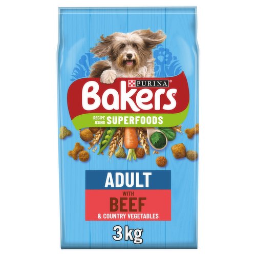 BAKERS Beef with Vegetables Dry Dog Food 3kg