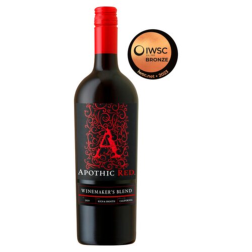 Red Wine<br/><br/><b>Features</b><br/>Wine of California, U.S.A.<br/>Rich, Smooth<br/><br/><b>Pack Size</b><br/>750mL ℮<br/><br/><b>General Alcohol Data</b><br/>Alcohol By Volume - 13.5<br/>Tasting Notes - Apothic shows hints of oak with soft suggestions of mocha, vanilla and black cherry.<br/>Units - 10.1<br/><br/><b>Region of Origin</b><br/>California<br/><br/><b>Wine Alcohol Data</b><br/>Agent - Apothic Wines<br/>Current Vintage - 2020<br/>Grape Variety - Zinfandel, Shiraz/Syrah, Cabernet Sauvignon, Merlot<br/>History - Apothic is a true original. Named after 'Apotheca', the mysterious place where vintners stored their most coveted concoctions in 13th century Europe, Apothic blends fuse Old World intrigue with modern sophistication. The winemaker lets the character and flavour of each grape variety guide the shape of these wines. Apothic offers enchanting blends that are bold in style and taste.<br/>Producer - Apothic Wines<br/>Regional Information - The grapes used in this blend were grown in an array of vineyards throughout the beautiful California Central Valley. An assortment of micro climates and soil types in the different vineyards leads to unique wine styles in the winery.<br/>Vinification Details - Bold flavours of dark fruit and spice from the Zinfandel, complemented by the soft mouthfeel and black fruits from Merlot, layered with the soft blueberry notes of Syrah and finally supported by the structure and dark fruits of the Cabernet. We used soft vanilla and mocha toned oak to enhance and support the wines elegant appeal.<br/>Winemaker - Boyd Morrison<br/><br/><b>Wine Colour</b><br/>Colour - Red<br/><br/><b>Storage Type</b><br/>Ambient<br/><br/><b>Recommended Storage</b><br/>Storage Type - This wine is ideal for drinking now but can be kept for up to <><br/><br/>Country of Origin - United States<br/><br/><b>Safety Statements</b><br/>Pregnancy Warning<br/><br/><b>Origin</b><br/>Wine of U.S.A.<br/><br/><b>Company Name</b><br/>Apothic Wines Europe<br/><br/><b>Company Address</b><br/>Harman House,<br/>
Uxbridge,<br/>
UB8 1QQ,<br/>
U.K.<br/><br/><b>Web Address</b><br/>apothic.co.uk<br/><br/><b>Return To</b><br/>Apothic Wines Europe,<br/>
Harman House,<br/>
Uxbridge,<br/>
UB8 1QQ,<br/>
U.K.<br/>
apothic.co.uk<br/><br/>