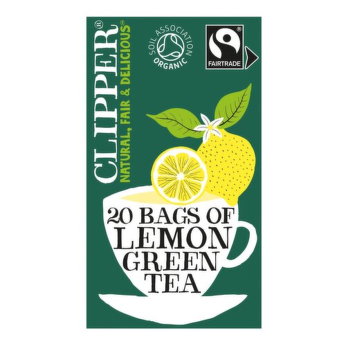 Clipper Fairtrade Organic Green Tea & Lemon 20 Unbleached Bags 40g