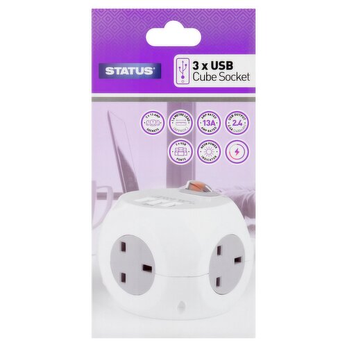 Status 3 x USB Cube Socket