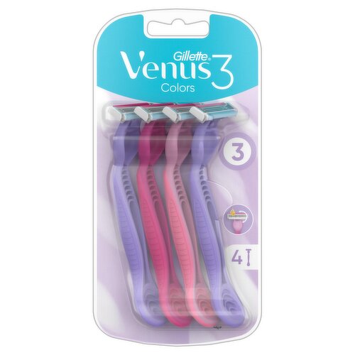 Gillette Venus 3 Colors Razors x4