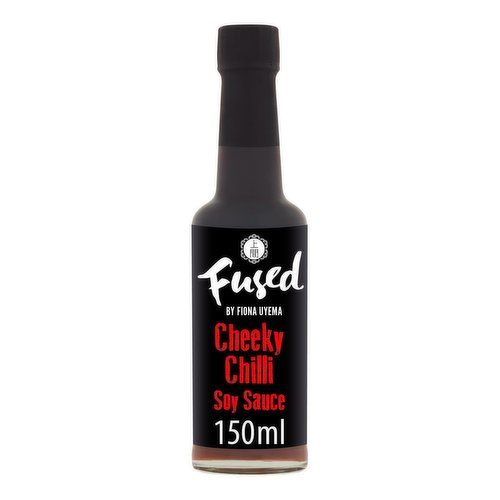 <b>Features</b><br/>Chilli rating - 1<br/>No additives or preservatives<br/><1g fat<br/>Non GMO<br/>Naturally brewed<br/>100% Irish owned<br/>Suitable for vegetarians<br/><br/><b>Lifestyle</b><br/>Suitable for Vegetarians<br/><br/><b>Pack Size</b><br/>150ml ℮<br/><br/><b>Recycling Info</b><br/>Bottle - Widely Recycled<br/><br/><br/><b>Ingredients</b><br/>Soy Sauce (98.5%) (Water, <span style='font-weight: bold;'>Soya</span>, <span style='font-weight: bold;'>Wheat</span>, Salt)<br/>Chilli (1.5%)<br/><br/><b>Allergy Advice</b><br/>For allergens including Cereals containing Gluten see ingredients in <span style='font-weight: bold;'>bold.</span><br/><br/><br/><b>Storage Type</b><br/>Ambient<br/><br/><b>Storage</b><br/>Keep in a cool, dry place.<br/><br/><b>Preparation and Usage</b><br/>Shake well before using<br/><br/><b>Company Name</b><br/>Fused by Fiona Uyema<br/><br/><b>Company Address</b><br/>Kings Court,<br/>
Naas,<br/>
Co. Kildare,<br/>
Ireland.<br/><br/><b>Return To</b><br/>Fused by Fiona Uyema,<br/>
Kings Court,<br/>
Naas,<br/>
Co. Kildare,<br/>
Ireland.<br/>
