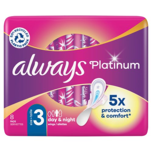 Always Platinum Day & Night Sanitary Towel 8X