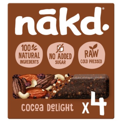 Nākd Raw Fruit & Nut Bar Cocoa Delight Bars 4 x 35g