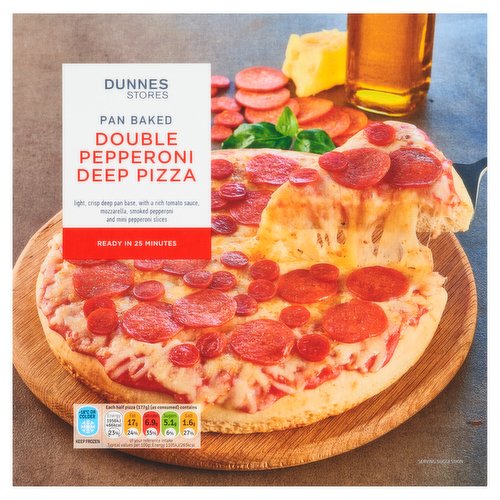 Dunnes Stores Pan Baked Double Pepperoni Deep Pizza 397g