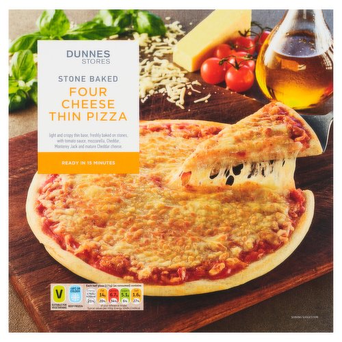 Dunnes Stores Stone Baked Four Cheese Thin Pizza 354g