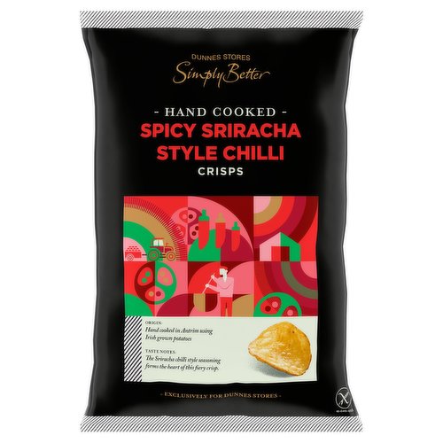 Dunnes Stores Simply Better Hand Cooked Sriracha Chilli Crisps 125g