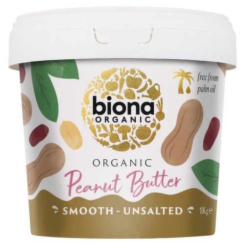 Biona Organic Peanut Butter Smooth Unsalted 1kg