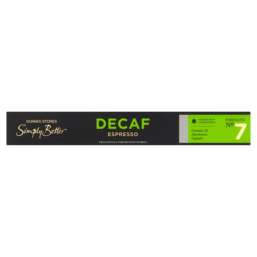 Dunnes Stores Simply Better Decaf Espresso 10 X 5.5g (55g)