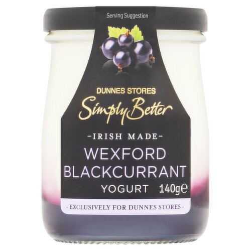 Dunnes Stores Simply Better Irish Made Wexford Blackcurrant Yogurt 140g