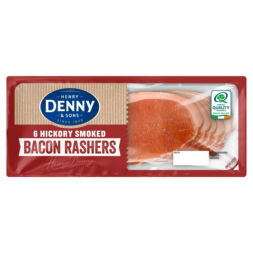 Hickory smoked bacon with added water.<br/><br/><b>Pack Size</b><br/>200g ℮<br/><br/><b>Usage Other Text</b><br/>This pack contains 6 servings<br/><br/><b>Usage Count</b><br/>Number of uses - Servings - 6<br/><br/><br/><b>Ingredients</b><br/>Pork (91%)<br/>Water<br/>Salt<br/>Glucose<br/>Stabilisers (Sodium Triphosphate, Sodium Polyphosphate, Sodium Diphosphate)<br/>Spice Extract<br/>Antioxidant (Sodium Ascorbate)<br/>Yeast Extract<br/>Smoke Flavouring<br/>Preservative (Sodium Nitrite)<br/><br/><b>Storage Type</b><br/>Chilled<br/><br/><b>Storage and Usage Statements</b><br/>Suitable for Home Freezing<br/>Keep Refrigerated<br/><br/><b>Storage</b><br/>Keep refrigerated below 5°C. Once opened use within 48 hours and by use by date.<br/>
Suitable for home freezing. Freeze on day of purchase and use within one month. Defrost thoroughly before use.<br/>
For use by date, see front of pack.<br/><br/><b>Storage Conditions</b><br/>Max Temp °C 5<br/><br/><b>Cooking Guidelines</b><br/>Cooking Instructions - General - Cooking appliances may vary. These are guidelines only. Remove from packaging.<br/>
Ensure food is fully cooked before serving.<br/>Grill - From Chilled - Cook throughly under a pre-heated medium heat grill for 6 to 8 minutes, turning occasionally.<br/>Shallow Fry - From Chilled - Cook thoroughly in a little oil at a medium to high heat for 4 to 6 minutes, turning occasionally.<br/><br/>Country of Origin - Ireland<br/><br/><b>Company Address</b><br/>PO Box 118,<br/>
Cahirciveen,<br/>
Co. Kerry.<br/><br/><b>Telephone Helpline</b><br/>ROI: 1850 924 632<br/>NI: 0845 3780 388<br/><br/><b>Return To</b><br/>Consumer Relations:<br/>
PO Box 118,<br/>
Cahirciveen,<br/>
Co. Kerry.<br/>
ROI : Lo-call: 1850 924 632<br/>
NI Lo-call: 0845 3780 388<br/>