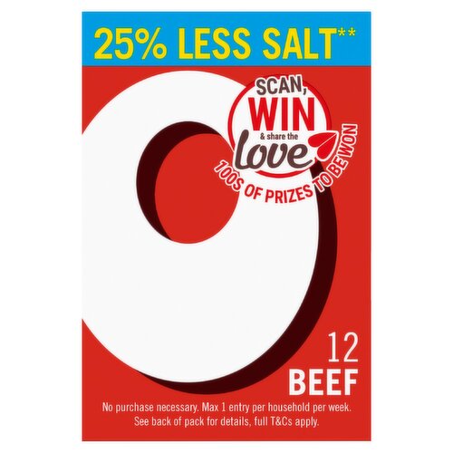 OXO Reduced Salt Beef Stock Cubes 12's (71g)