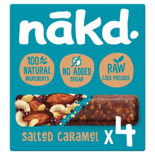 nakd. Salted Caramel Raw Fruit & Nut Bars 4x35g