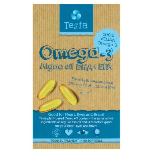 Testa Omega-3 Algae Oil DHA + EPA 60 Softgels