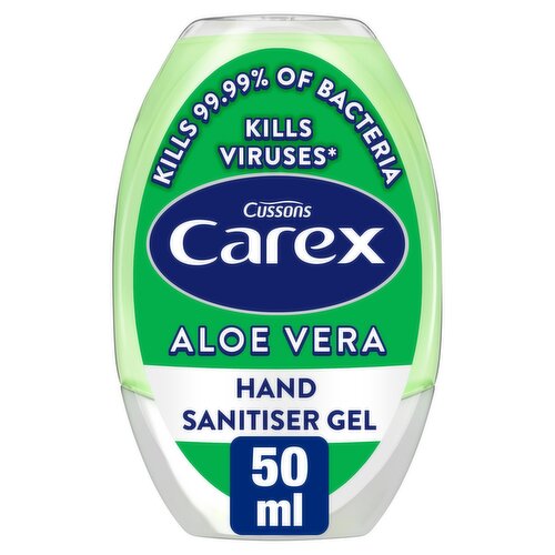 Carex Antibacterial Hand Sanitiser Gel Aloe Vera 50ml