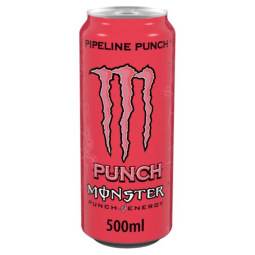 Pipeline Punch<br/><br/><b>Lifestyle</b><br/>Suitable for Sufferers of Lactose Intolerance<br/>Suitable for Vegans<br/>Suitable for Vegetarians<br/><br/><b>Pack Size</b><br/>500ml ℮<br/><br/><b>Recycling Info</b><br/>Can - Certified as Recyclable<br/><br/><br/><b>Ingredients</b><br/>Carbonated Water<br/>Fruit Juices from Concentrate 16.2% (Apple, Orange, Guava, Pineapple, Cherry, Passion Fruit)<br/>Sucrose<br/>Glucose Syrup<br/>Taurine (0.4%)<br/>Acid (Citric Acid)<br/>Flavourings<br/>Acidity Regulator (Sodium Citrate)<br/>Preservatives (Potassium Sorbate, Sodium Benzoate)<br/>Caffeine (0.03%)<br/>Sweetener (Sucralose)<br/>Vitamins (B2, B3, B6, B12)<br/>Vegetable Oils (Coconut, Rape)<br/>Modified Starch<br/>L-Carnitine L-Tartrate (0.004%)<br/>Sodium Chloride<br/>Inositol<br/>Colour (E160a)<br/>Maltodextrin<br/><br/><b>Storage Type</b><br/>Ambient<br/><br/><b>Storage</b><br/>Store in a cool dry place, away from sunlight, strong odours and chemicals. Open by hand.<br/><br/><b>Company Name</b><br/>Coca-Cola HBC Northern Ireland Ltd<br/><br/><b>Company Address</b><br/>12 Lissue Road,<br/>
Lisburn,<br/>
BT28 2SZ.<br/><br/><b>Return To</b><br/>Coca-Cola HBC Northern Ireland Ltd,<br/>
12 Lissue Road,<br/>
Lisburn,<br/>
BT28 2SZ.<br/>