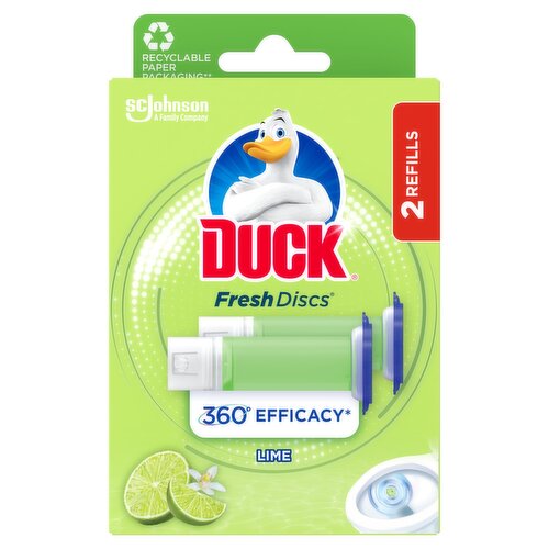 Duck Toilet Fresh Discs Toilet Cleaner Refills Lime 2 x 36ml
