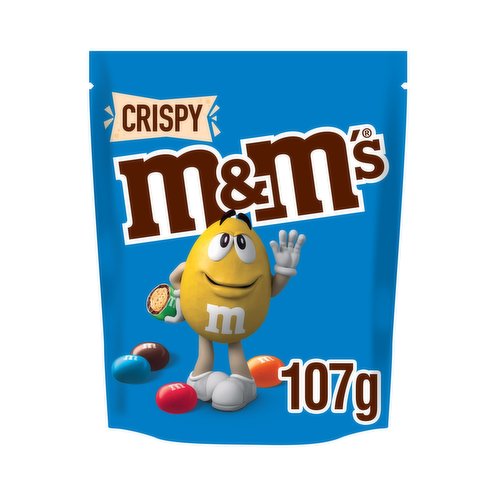 M&M's Crispy Chocolate Pouch 107g (12 Bags)