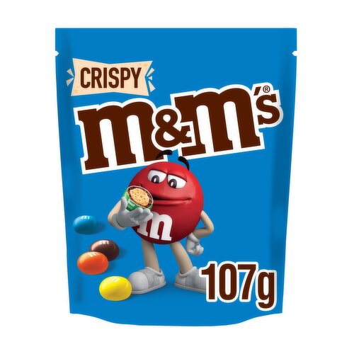 M&M's Crispy Chocolate Pouch 107g (12 Bags)