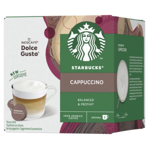 Starbucks Cappuccino by Nescafe Dolce Gusto coffee pods X12 - Dunnes Stores