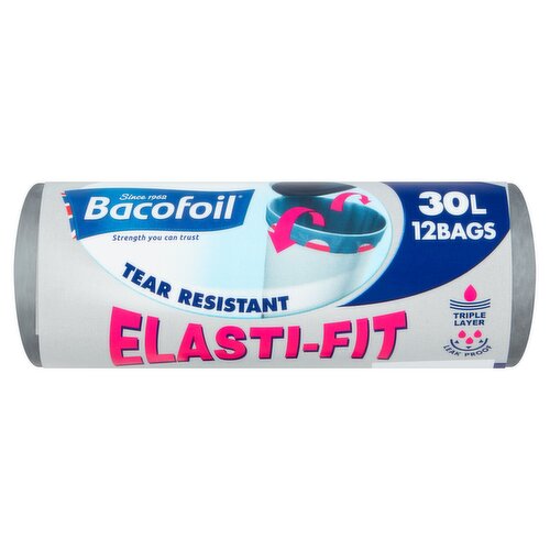 Bacofoil Elasti-Fit Bin Bags 30L