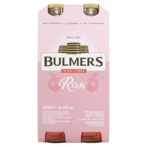 Bulmers Irish Cider Rosé 4 x 330ml