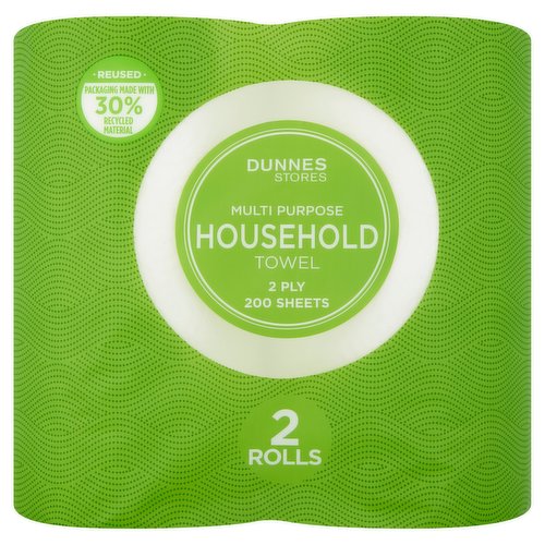 <b>Recycling Info</b><br/>Film - Plastic - Widely Recycled<br/><br/><b>Number of Units</b><br/>2<br/><br/><b>Safety Warning</b><br/>CAUTION<br/>
- To avoid danger of suffocation keep this wrapper out of reach of babies and children.<br/>
- Do not flush down the toilet.<br/><br/><b>Storage Type</b><br/>Ambient<br/><br/><b>Preparation and Usage</b><br/>Ideal for kitchen, bathroom, windows, work surface, car, pets<br/><br/>Country of Origin - United Kingdom<br/>Packed In - United Kingdom<br/><br/><b>Origin</b><br/>Produced and packed in the U.K.<br/><br/><b>Company Name</b><br/>Dunnes Stores<br/><br/><b>Company Address</b><br/>46-50 South Great George's Street,<br/>
Dublin 2.<br/>
<br/>
Store 3,<br/>
Forestside S.C.,<br/>
Upr. Galwally Rd.,<br/>
Belfast,<br/>
BT8 6FX.<br/><br/><b>Return To</b><br/>Quality Guarantee<br/>
Dunnes Stores is a brand of quality and better value since 1944. If you try and are not entirely satisfied with this Dunnes Stores product, please return the item with the original packaging and receipt to the store and we will be happy to replace or refund it for you. This does not affect your statutory rights.<br/>
Dunnes Stores,<br/>
46-50 South Great George's Street,<br/>
Dublin 2.<br/>
<br/>
Dunnes Stores,<br/>
Store 3,<br/>
Forestside S.C.,<br/>
Upr. Galwally Rd.,<br/>
Belfast,<br/>
BT8 6FX.<br/><br/>