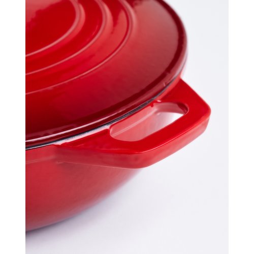 Dunnes Stores  Red Neven Maguire Cast Iron Shallow Casserole Pot