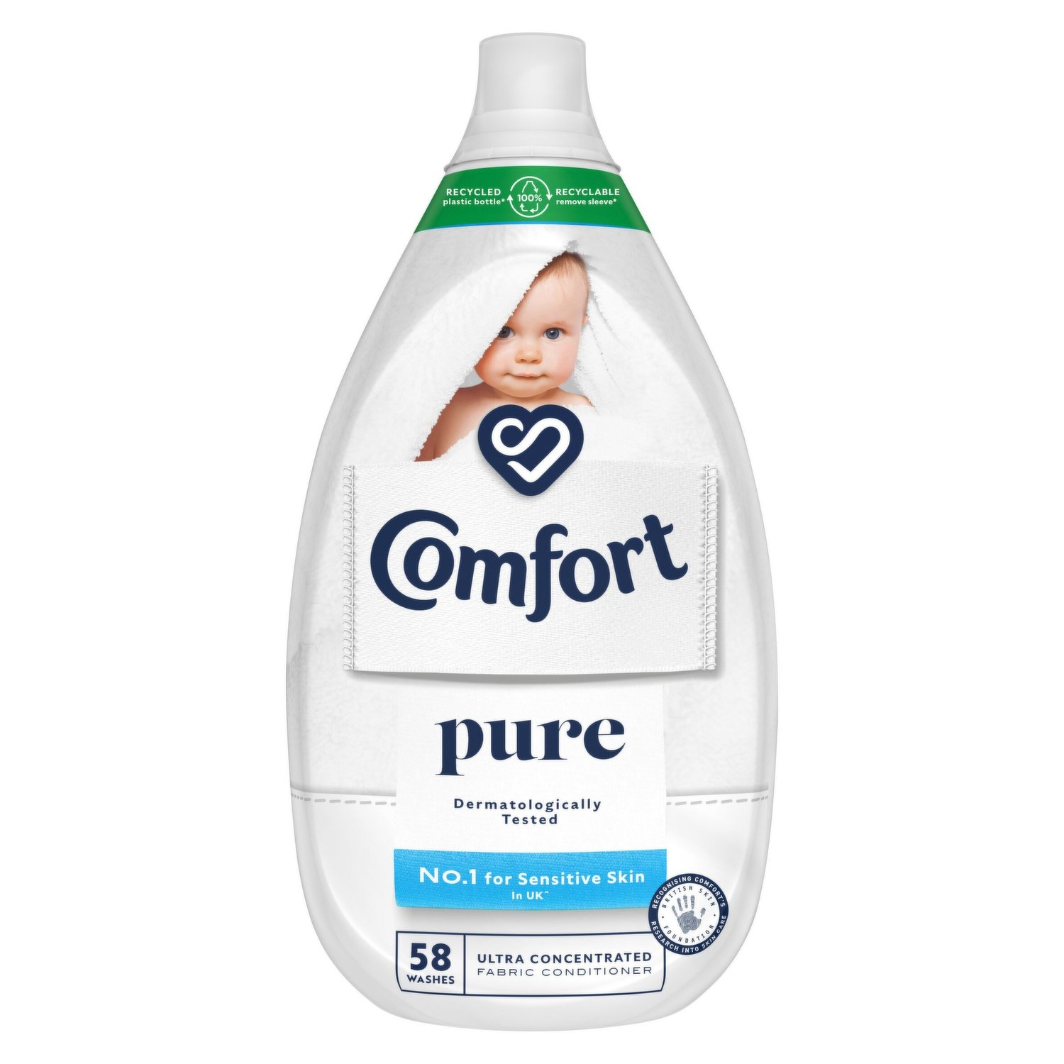 Comfort Ultra-Concentrated Fabric Conditioner Pure 58 Wash 870 ml