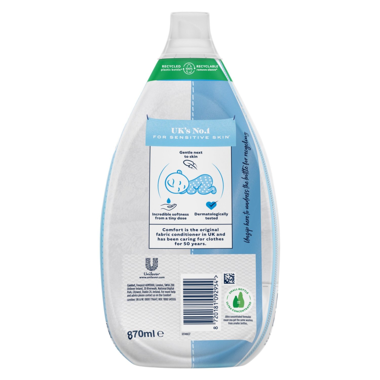 Comfort Ultra-Concentrated Fabric Conditioner Pure 58 Wash 870 ml - Dunnes  Stores