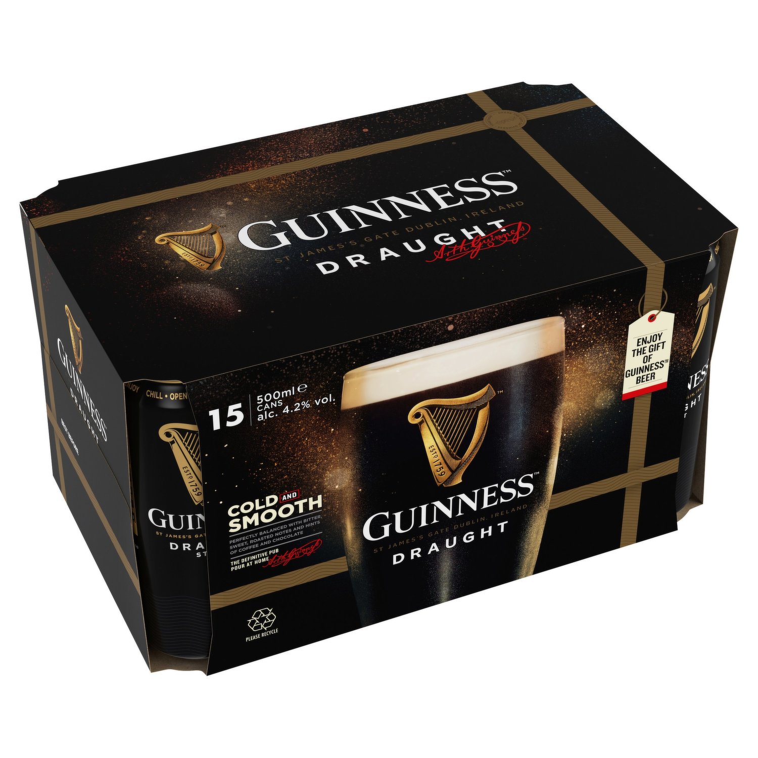 Guinness Draught Stout Beer 15 x 500ml Can - Dunnes Stores