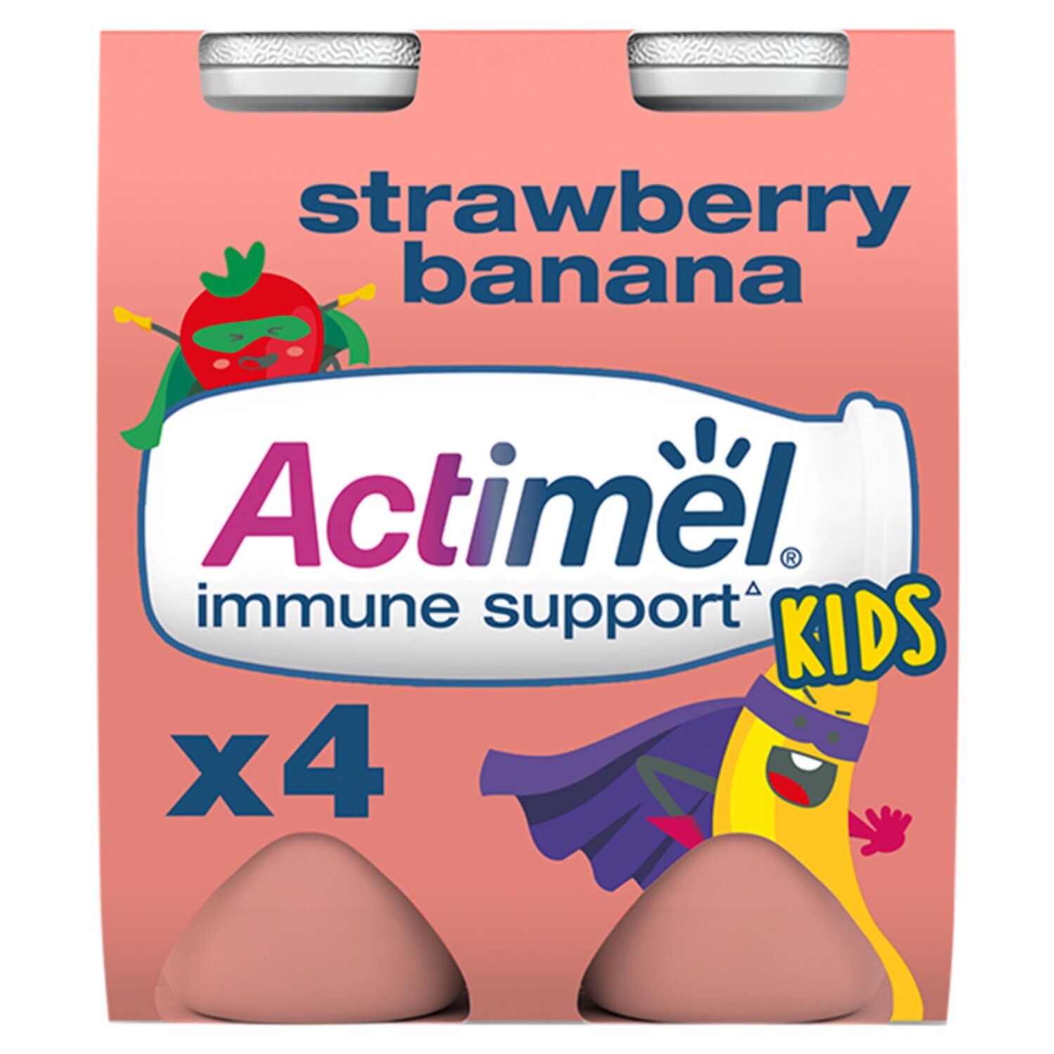 Danone Actimel Strawberry Yogurt Drink 4 Pack - Drinks