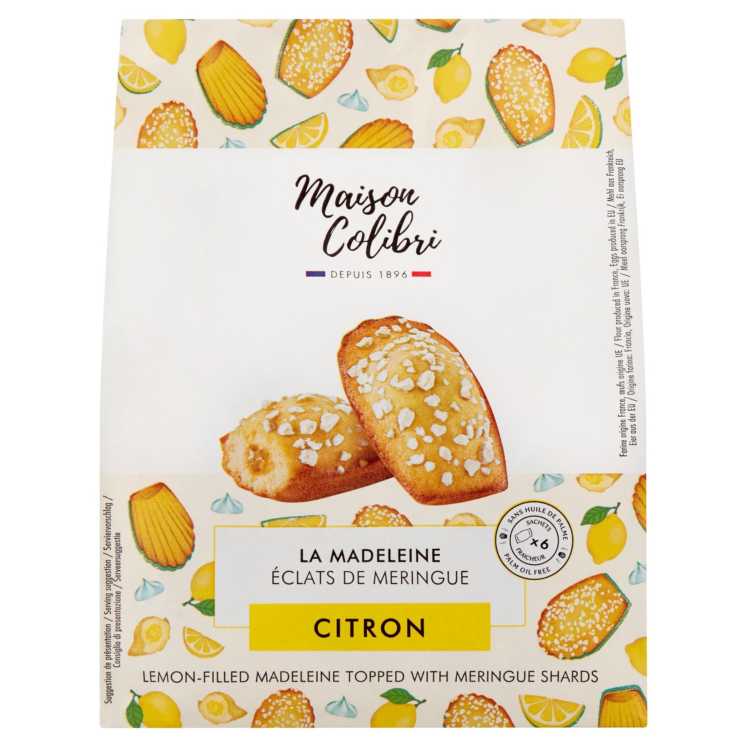 Madeleines au citron et éclats de meringue Maison Colibri