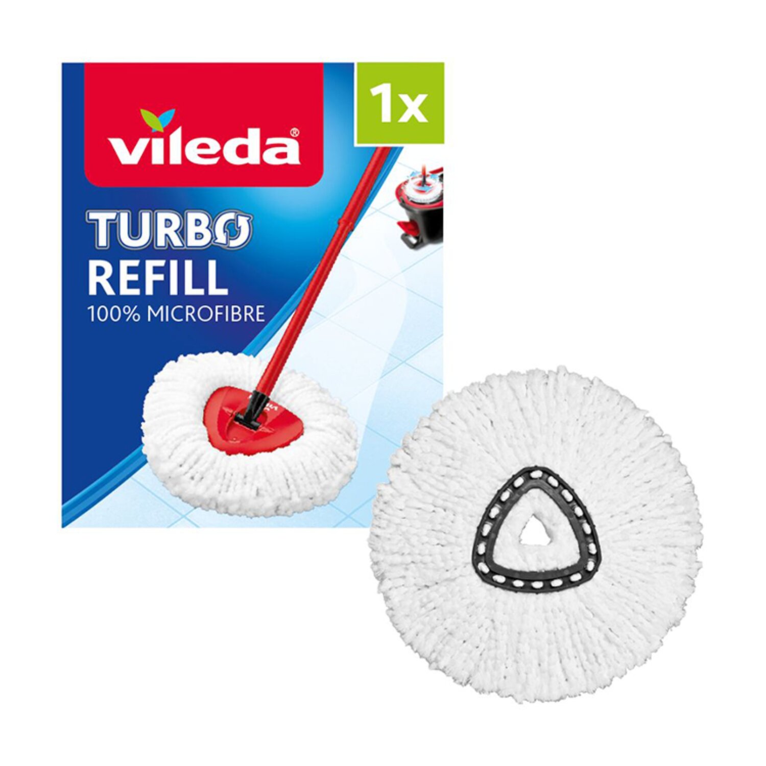  Vileda Turbo Microfibre Mop and Bucket Set with Extra 2-in-1  Refill : Health & Household