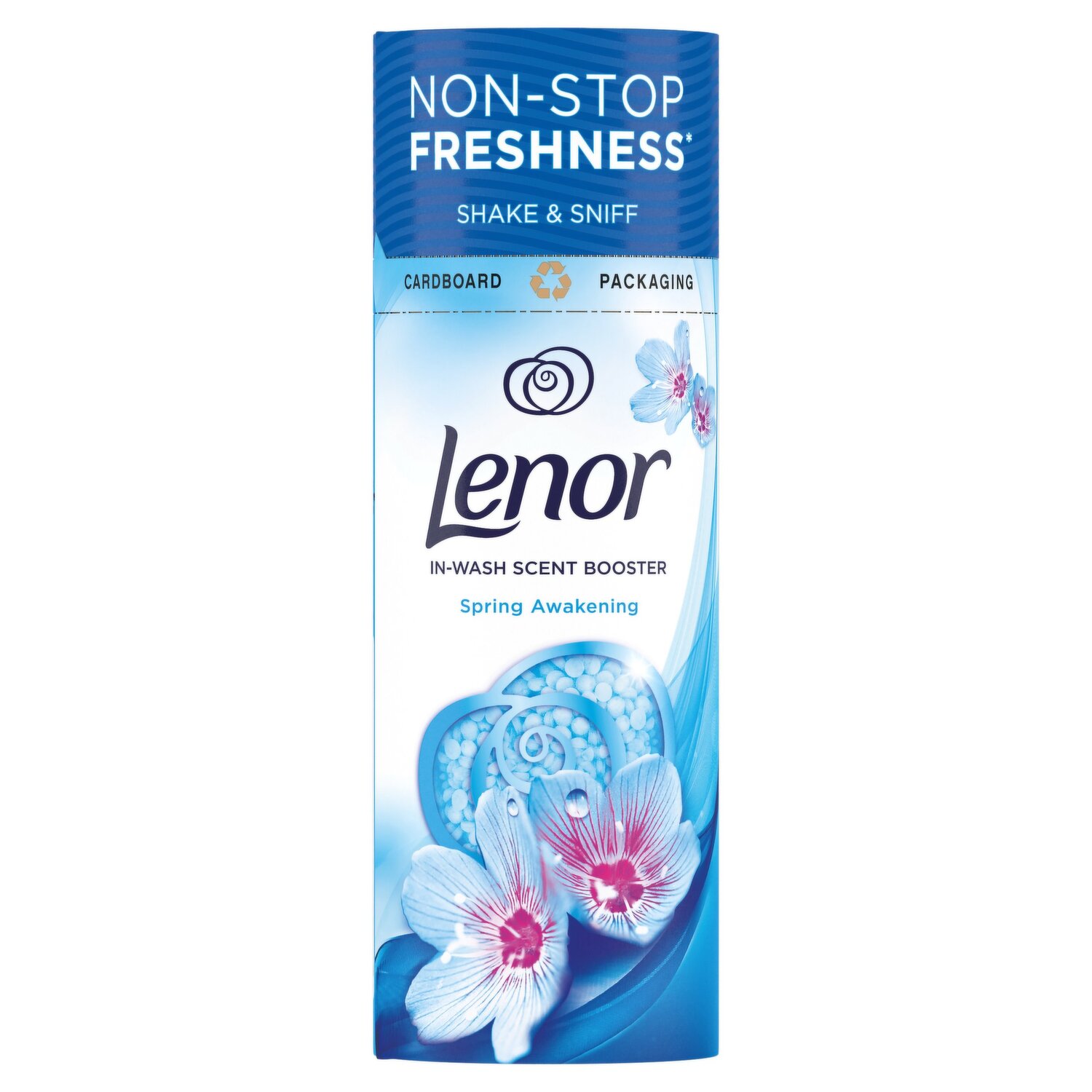 Ariel + Lenor display. Ariel pods 42 u. + Lenor pearls 36 u