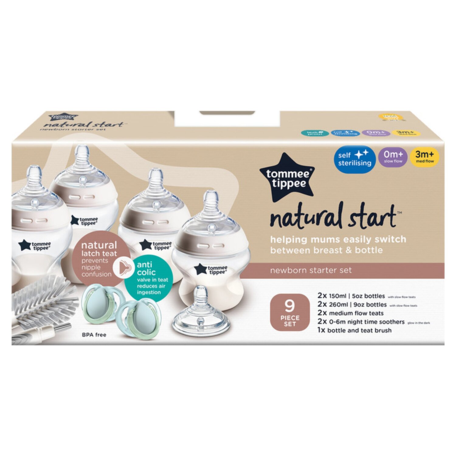 Dunnes Stores  Assorted Tommee Tippee Close To Nature Bottle - 6 x 260ml