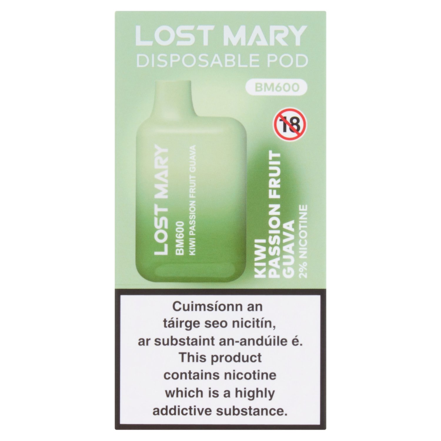 Lost Mary Disposable Pod BM600 Kiwi Passion Fruit Guava 20mg