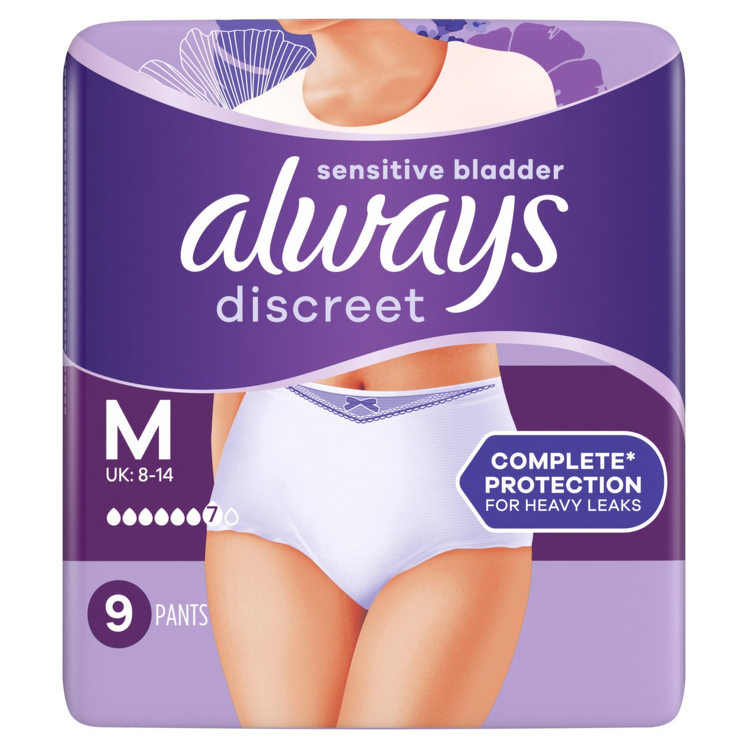 TENA Silhouette Plus High Waist - Disposable Incontinence Underwear Women -  Panties for Medium to Strong Bladder Weakness - Cream - Size M - Pack of 36  (4 x 9 Pieces) : : Health & Personal Care