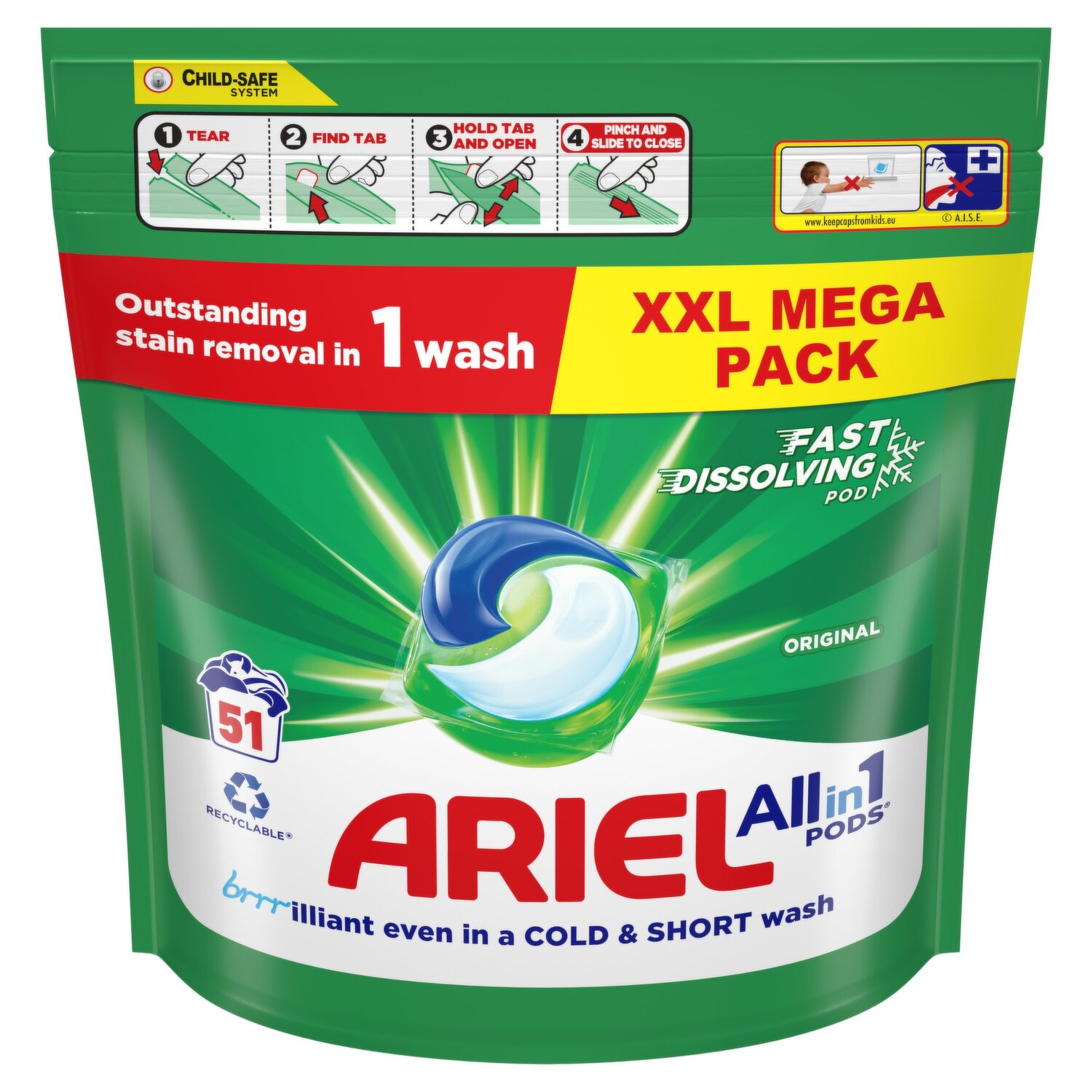 Ariel Touch of Lenor Detergent in Capsules, 32 Washes 