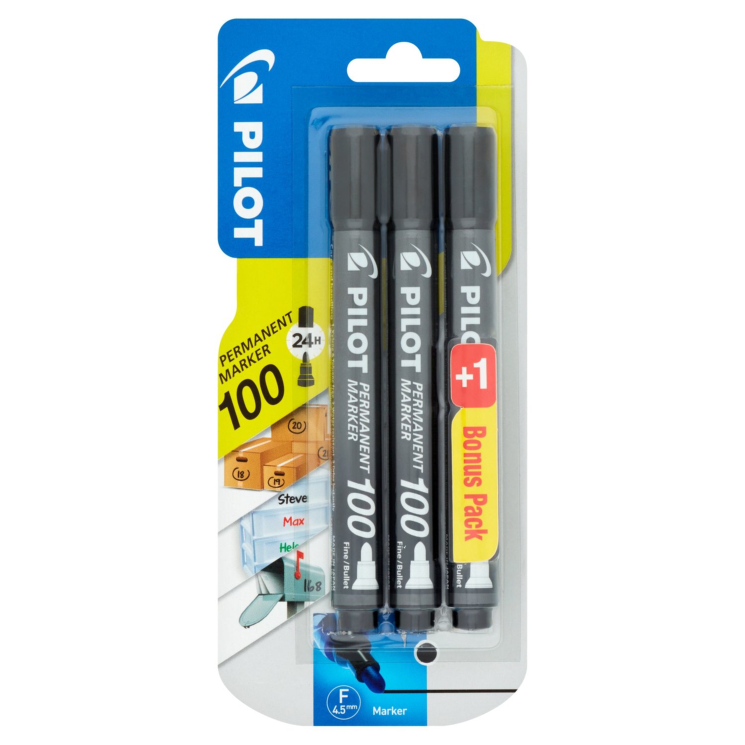 Pilot Permanent Marker 100 - Fine Point - Black