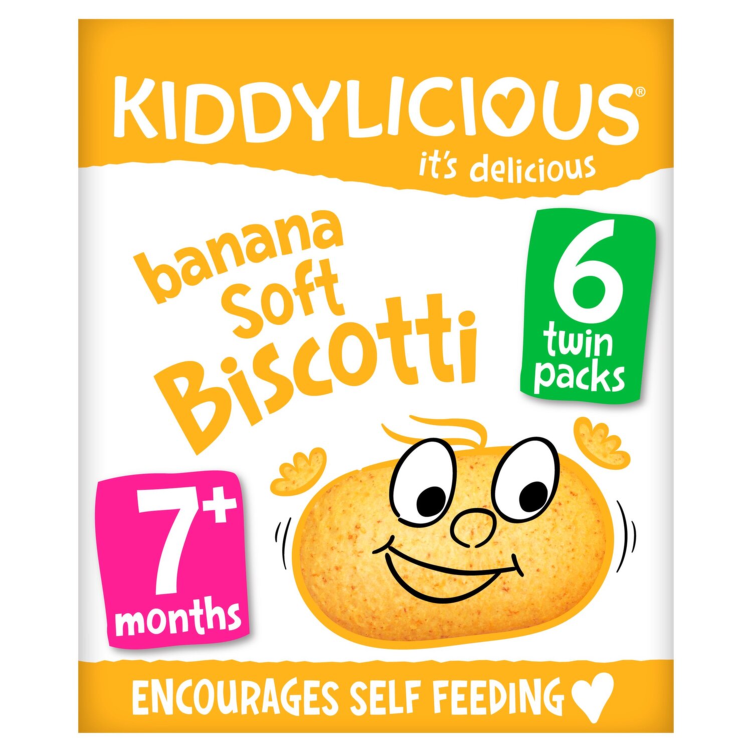 Kiddylicious Banana Biscotti - läckra mellanmål för barn - 36 paket